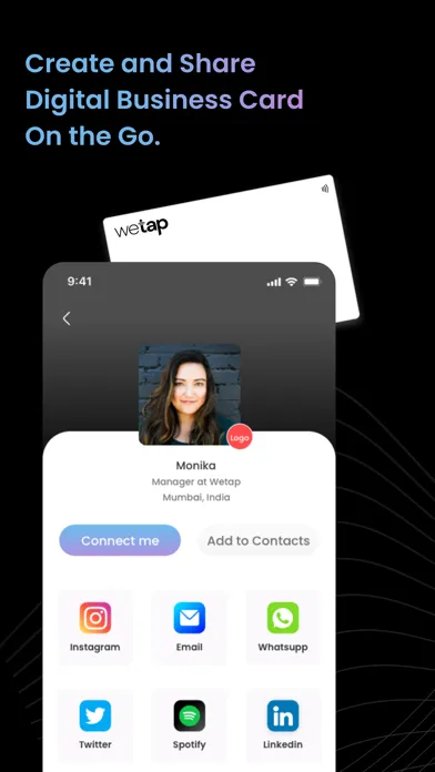 Tangkapan layar GetWetap – NFC Business Card